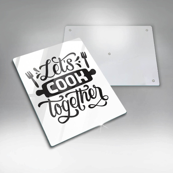 Tagliere in vetro Let's cook together