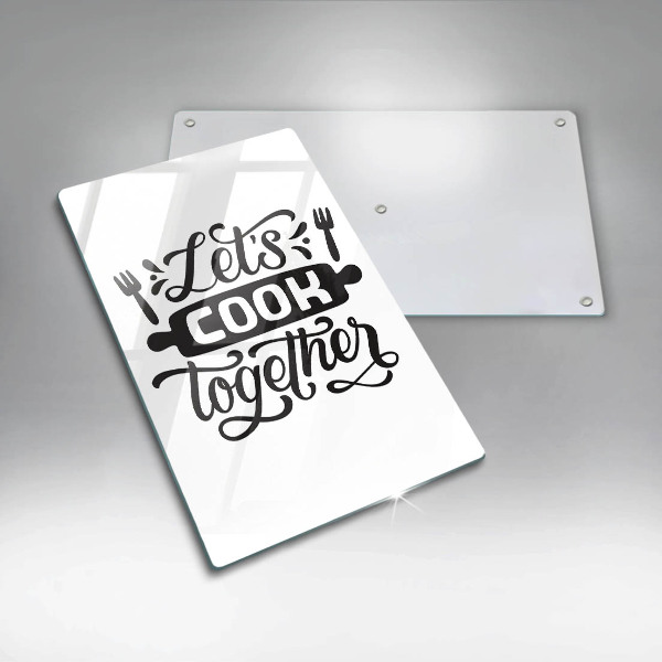 Tagliere in vetro Let's cook together