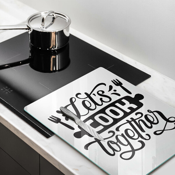 Tagliere in vetro Let's cook together