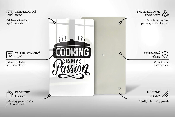 Tagliere in vetro Cooking is my passion