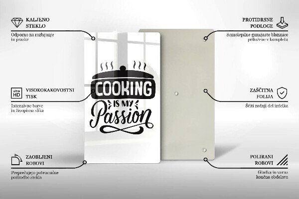 Tagliere in vetro Cooking is my passion