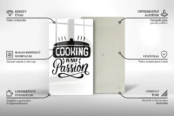 Tagliere in vetro Cooking is my passion