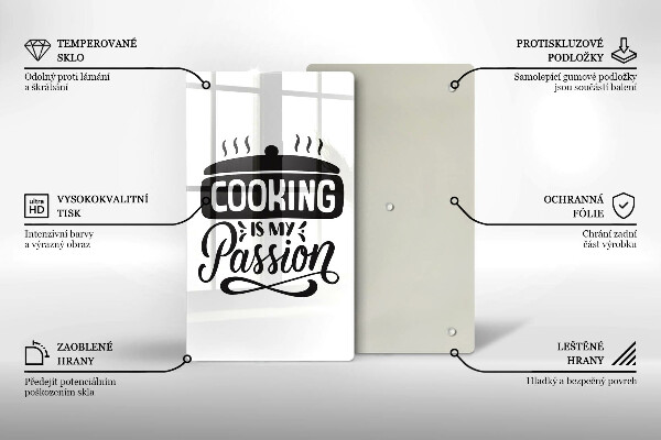 Tagliere in vetro Cooking is my passion