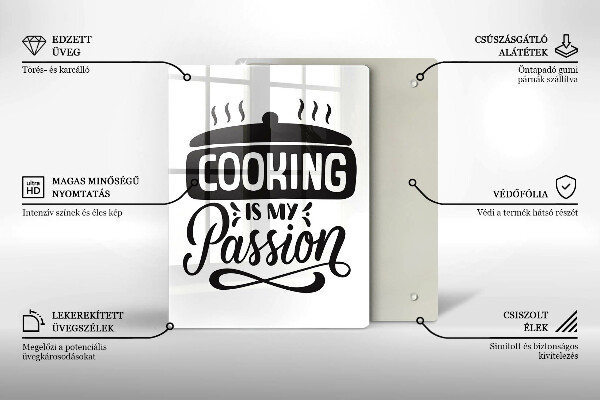 Tagliere in vetro Cooking is my passion