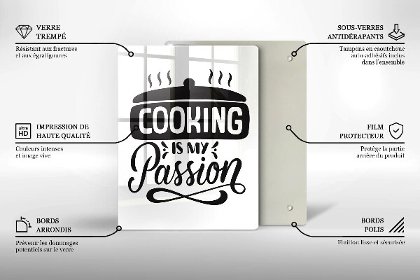 Tagliere in vetro Cooking is my passion