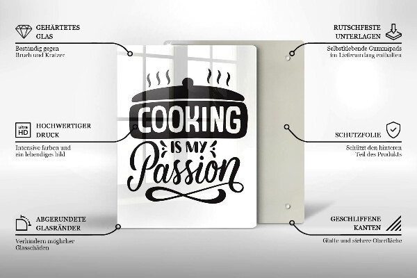 Tagliere in vetro Cooking is my passion