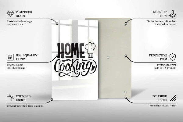 Tagliere in vetro Home cooking