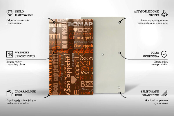 Tagliere in vetro Bon appetit