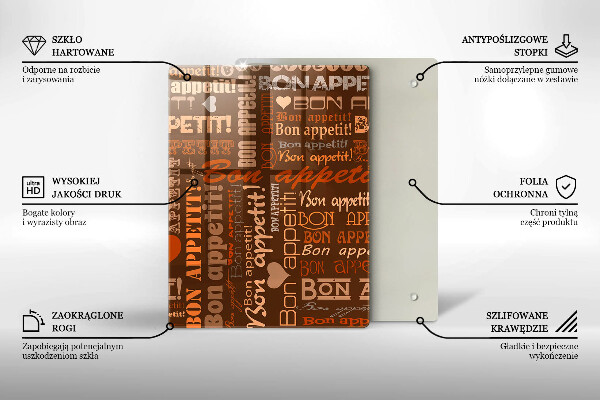 Tagliere in vetro Bon appetit