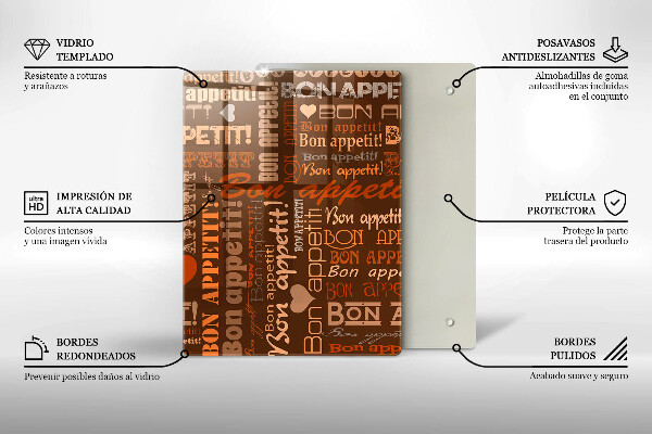 Tagliere in vetro Bon appetit