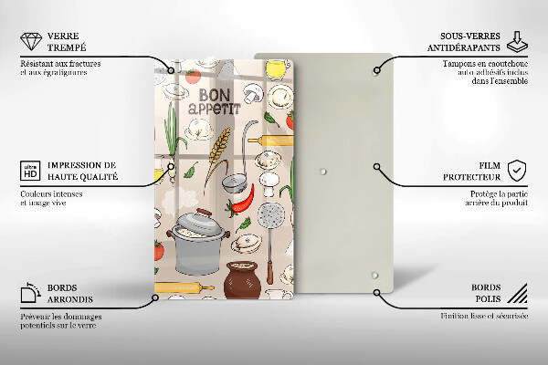Tagliere in vetro temperato Illustrazione della cucina