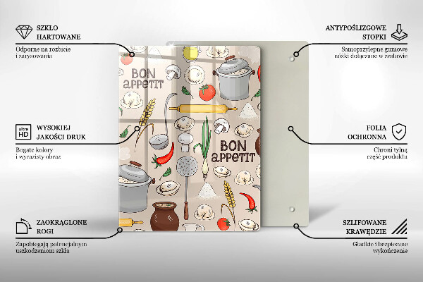 Tagliere in vetro temperato Illustrazione della cucina