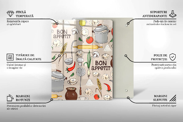 Tagliere in vetro temperato Illustrazione della cucina