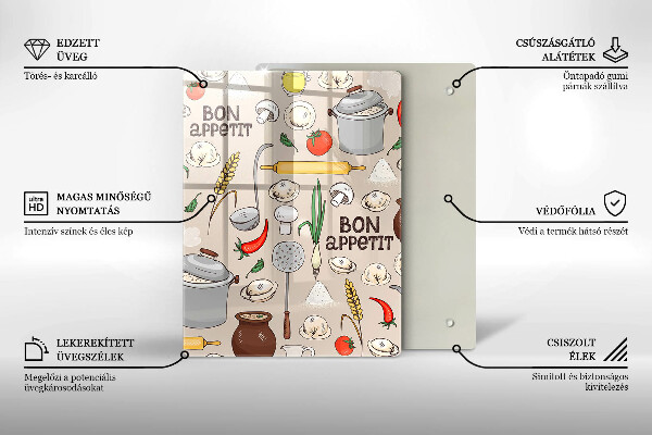 Tagliere in vetro temperato Illustrazione della cucina