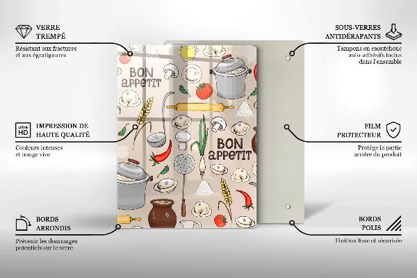 Tagliere in vetro temperato Illustrazione della cucina