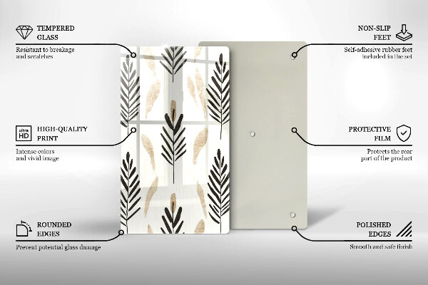 Tagliere in vetro temperato Piante bohémien