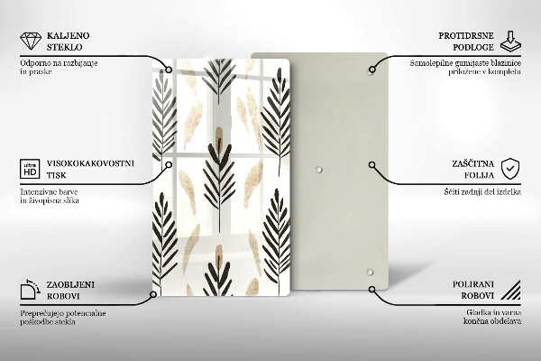 Tagliere in vetro temperato Piante bohémien