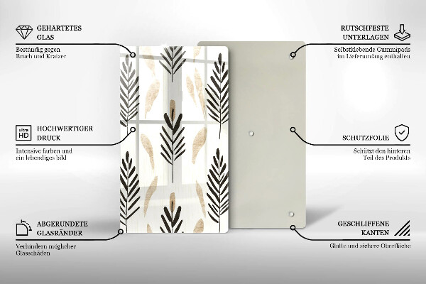 Tagliere in vetro temperato Piante bohémien