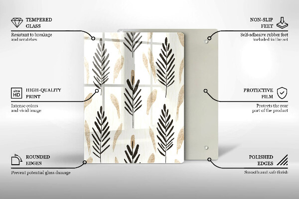 Tagliere in vetro temperato Piante bohémien