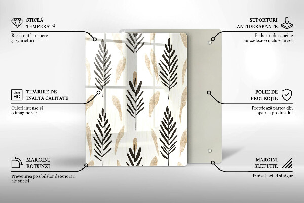 Tagliere in vetro temperato Piante bohémien