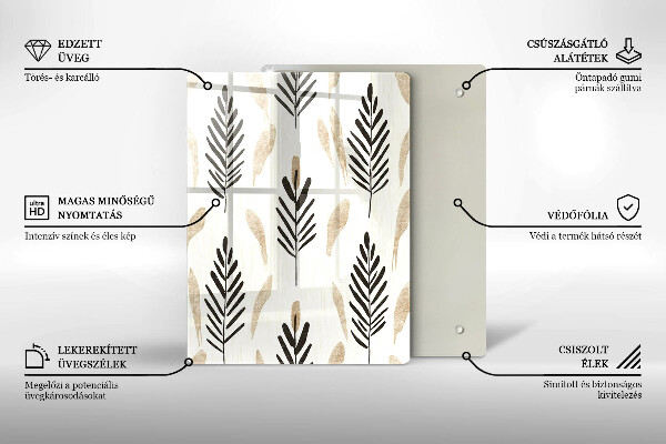 Tagliere in vetro temperato Piante bohémien