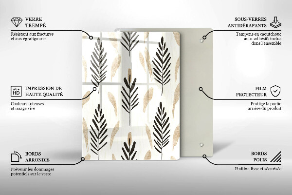 Tagliere in vetro temperato Piante bohémien