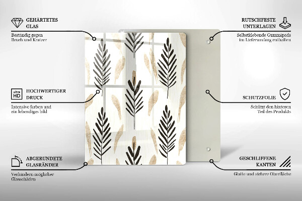 Tagliere in vetro temperato Piante bohémien