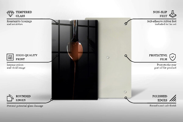 Tagliere in vetro temperato Un cucchiaio di cioccolato