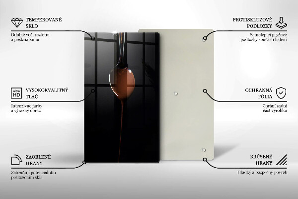 Tagliere in vetro temperato Un cucchiaio di cioccolato