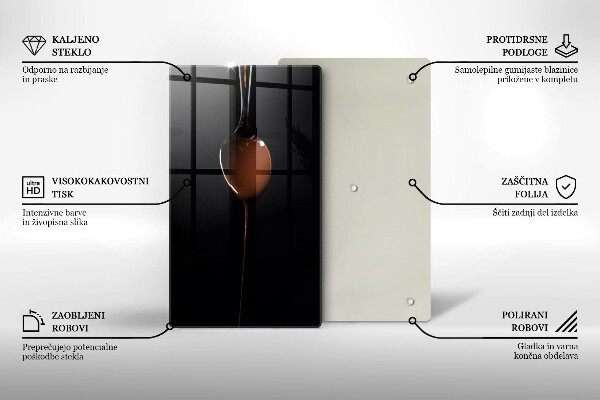 Tagliere in vetro temperato Un cucchiaio di cioccolato