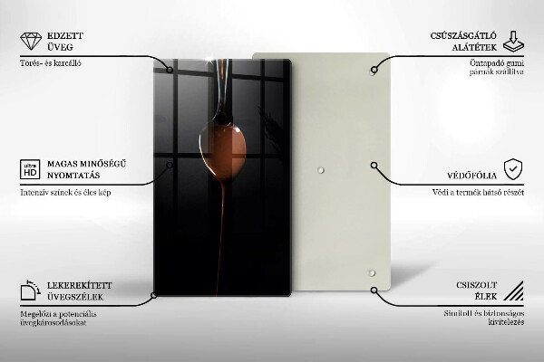 Tagliere in vetro temperato Un cucchiaio di cioccolato