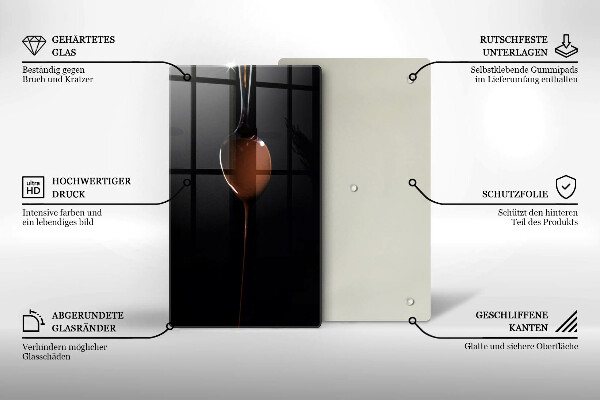 Tagliere in vetro temperato Un cucchiaio di cioccolato