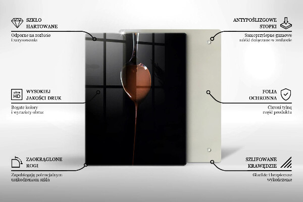 Tagliere in vetro temperato Un cucchiaio di cioccolato