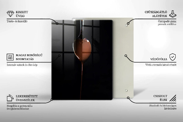 Tagliere in vetro temperato Un cucchiaio di cioccolato