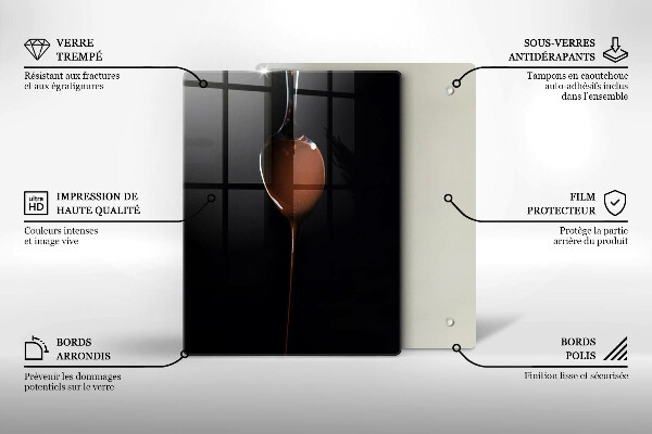 Tagliere in vetro temperato Un cucchiaio di cioccolato