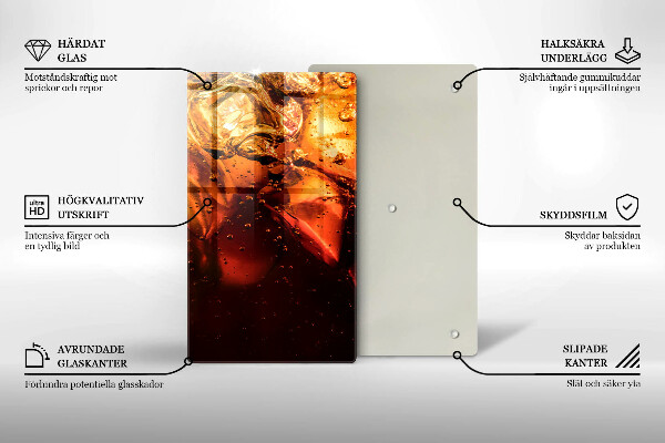 Tagliere in vetro temperato Bevanda alla cola con ghiaccio