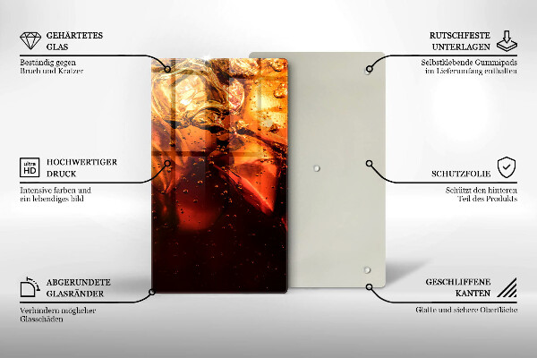 Tagliere in vetro temperato Bevanda alla cola con ghiaccio