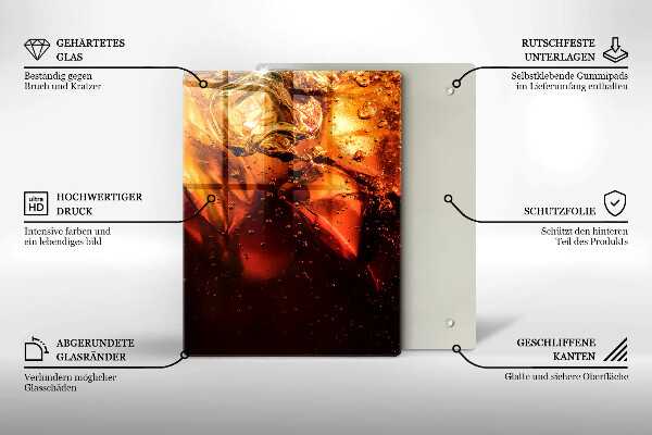 Tagliere in vetro temperato Bevanda alla cola con ghiaccio
