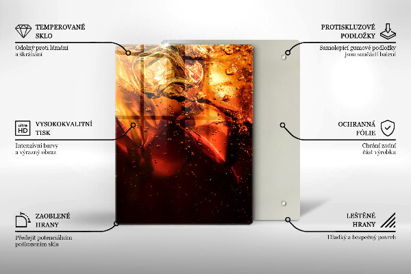 Tagliere in vetro temperato Bevanda alla cola con ghiaccio