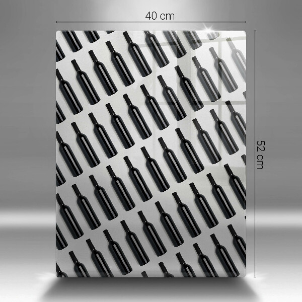 Tagliere in vetro temperato Bottiglie di vino nere