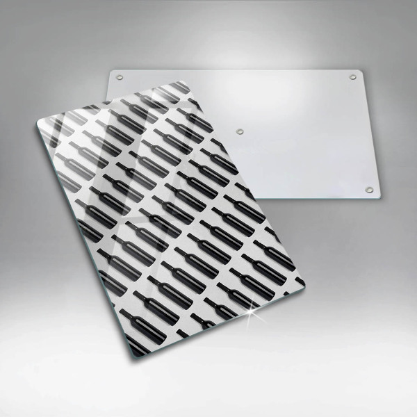 Tagliere in vetro temperato Bottiglie di vino nere