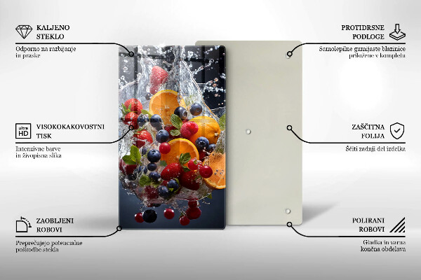 Tagliere in vetro temperato Frutta in acqua