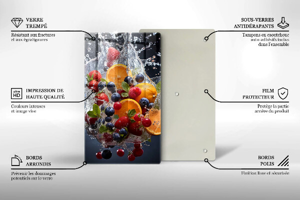 Tagliere in vetro temperato Frutta in acqua