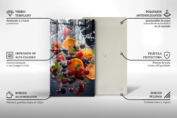 Tagliere in vetro temperato Frutta in acqua