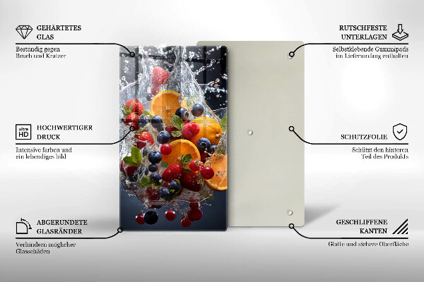 Tagliere in vetro temperato Frutta in acqua