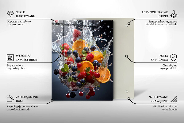 Tagliere in vetro temperato Frutta in acqua