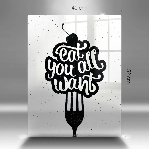 Tagliere in vetro temperato Eat all you want