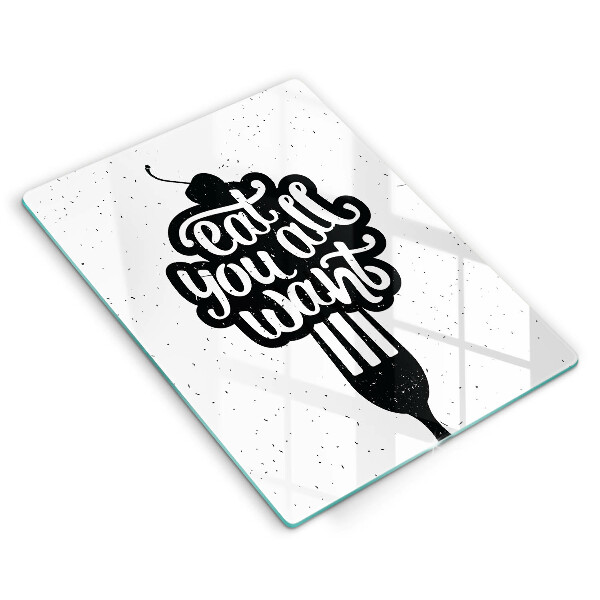 Tagliere in vetro temperato Eat all you want