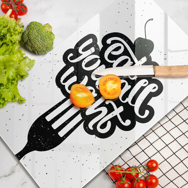 Tagliere in vetro temperato Eat all you want