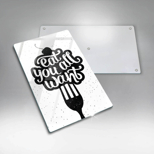 Tagliere in vetro temperato Eat all you want